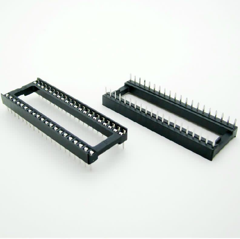 Solder Tail Low Profile Dual Wipe IC Socket-Position: 6~40