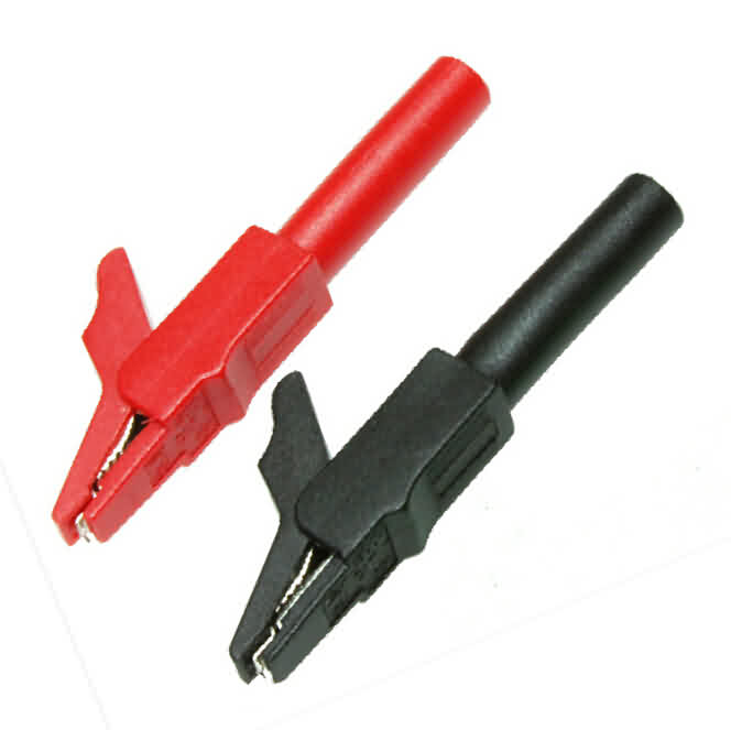 Insulated Slim Alligator Clip with 4 mm Socket - Max 300V15A