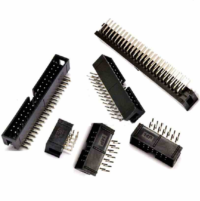 Male IDC Shrouded Header - Pitch: 2.54mm/Pin Count: 2*3~50/Right Angle