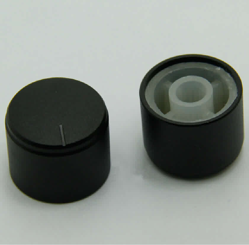 Poly-Aluminum Snap-in Rotary Knob - OD: 21mm / H: 17mm