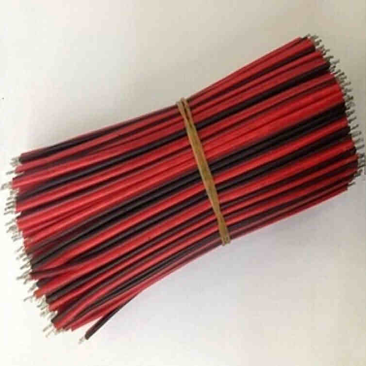 Paralleled Red / Black Wires Double Ends Tin-plated / AWG: 28-20 / L: 20cm