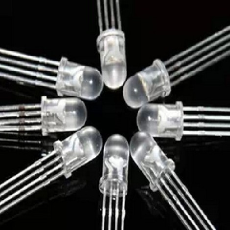 Multi-color LED with Clear White Lens - Common Anode - 5 / 8 / 10mm