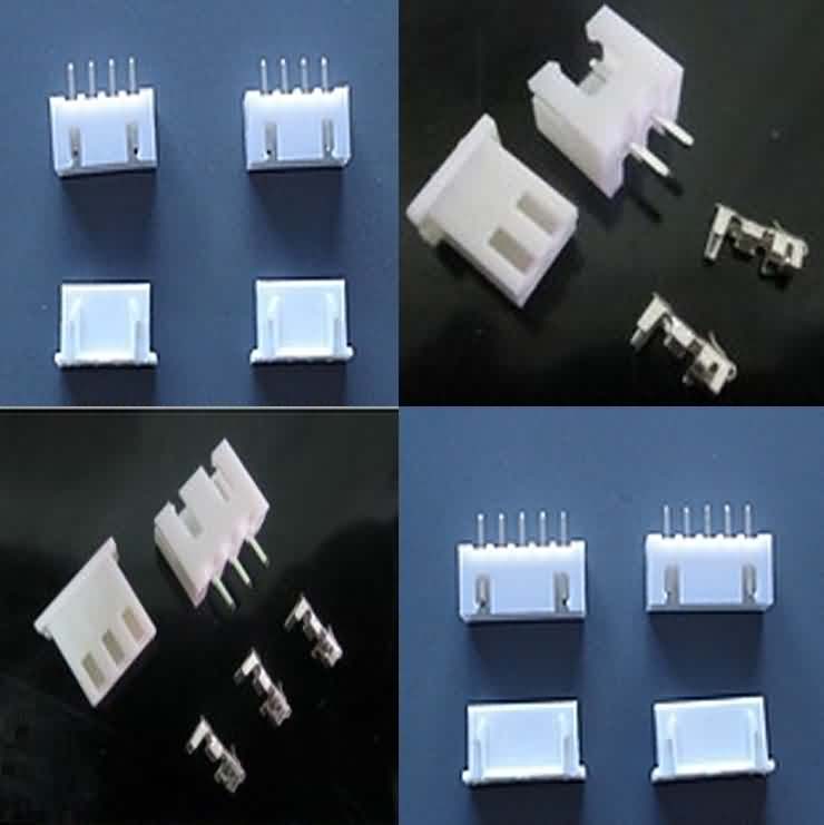 2.5mm JST XH-Style Shrouded Male/Female Connectors- Straight Pin