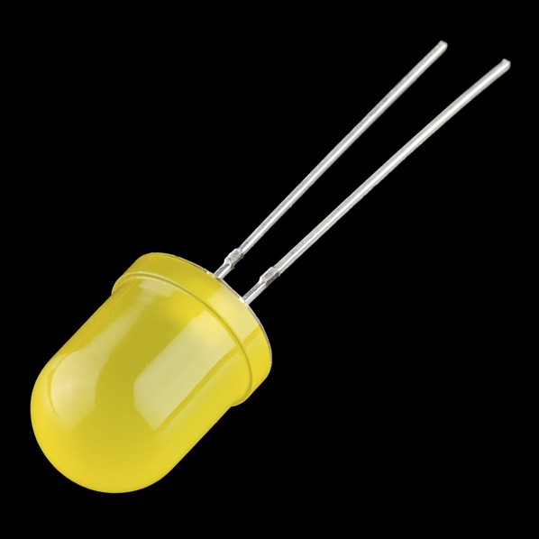 Diffused Yellow - Yellow LEDs - Flanged Semi Oval Top 3 / 5 / 8 / 10mm
