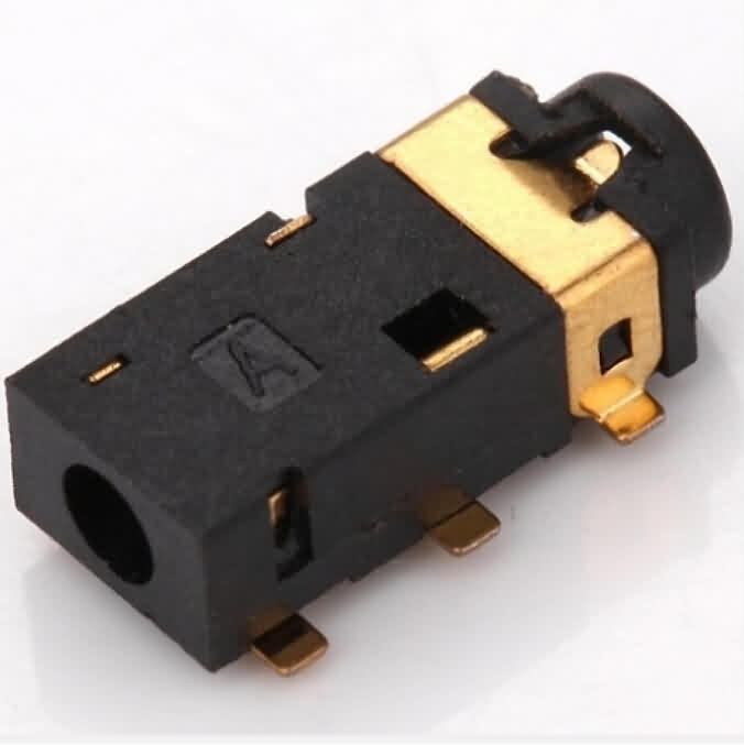 Gold-plated SMD Audio Jack Socket- Hole Dia.: 2.5mm  