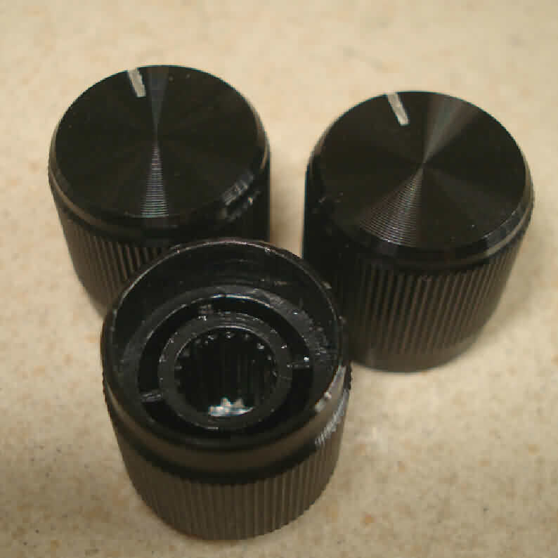 Poly-Aluminum Snap-in Rotary Knob - OD: 15mm / H: 15mm